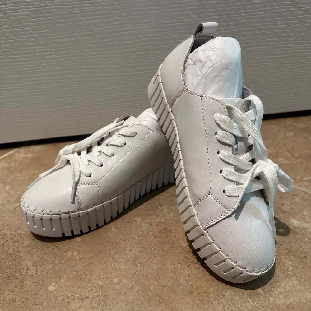 Bernie Mev Aya White Platform Sneakers Size 37